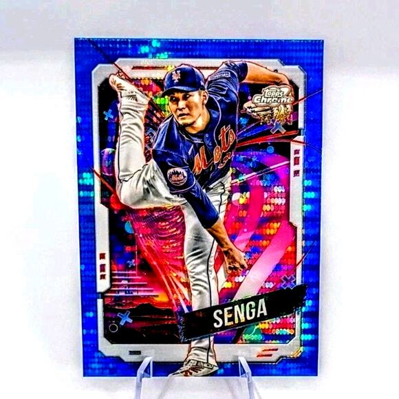 2024 Topps Cosmic Chrome - Kodai Senga #156 Blue Moon Refractor SP 79/99 - Picture 5 of 6